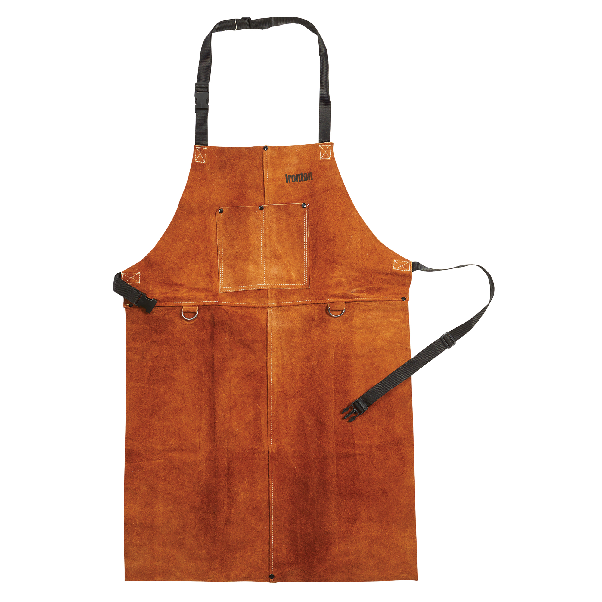 Ironton Leather Welding Apron, Brown, XL